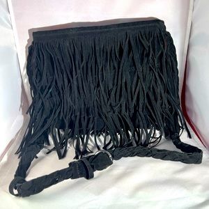 Brand new tassel black crossbody bag for women